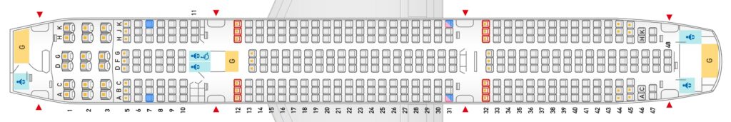 Seat map for ANA'S 787