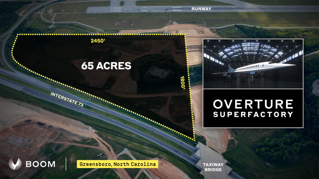 A graphic showing the 65 acres coverage