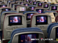 LATAM cabin showing Sex and The City on all of the seatback IFE