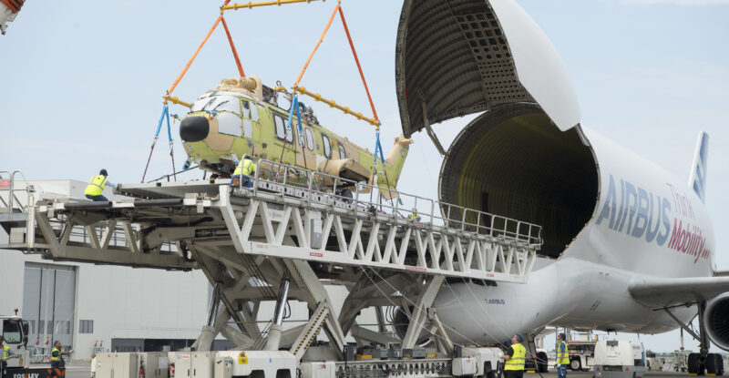 Feight being loaded into the Airbus BelugaST