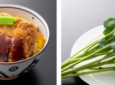 Pictured here is ANA new plant-based cutlet bowl and kale on a plate by ANA