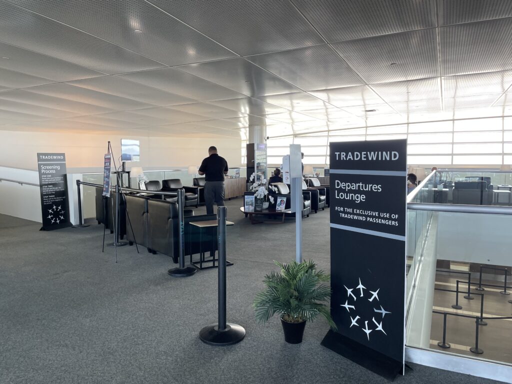 Tradewind lounge in the JetBlue terminal at Luis Munoz Marín International Airport.