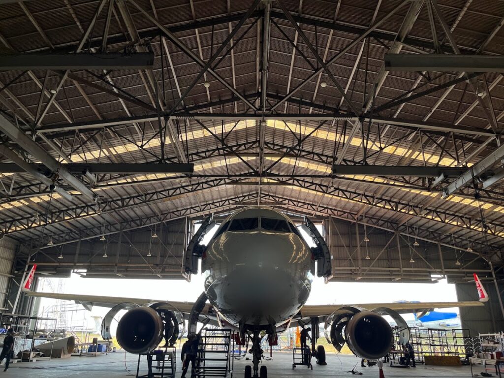 A320 at Dornier Technology maintenance base at Clark International