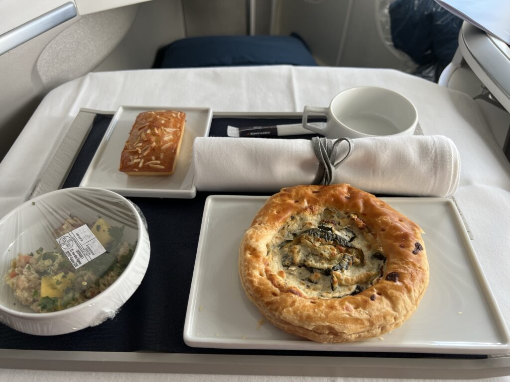 The light meal served before landing.