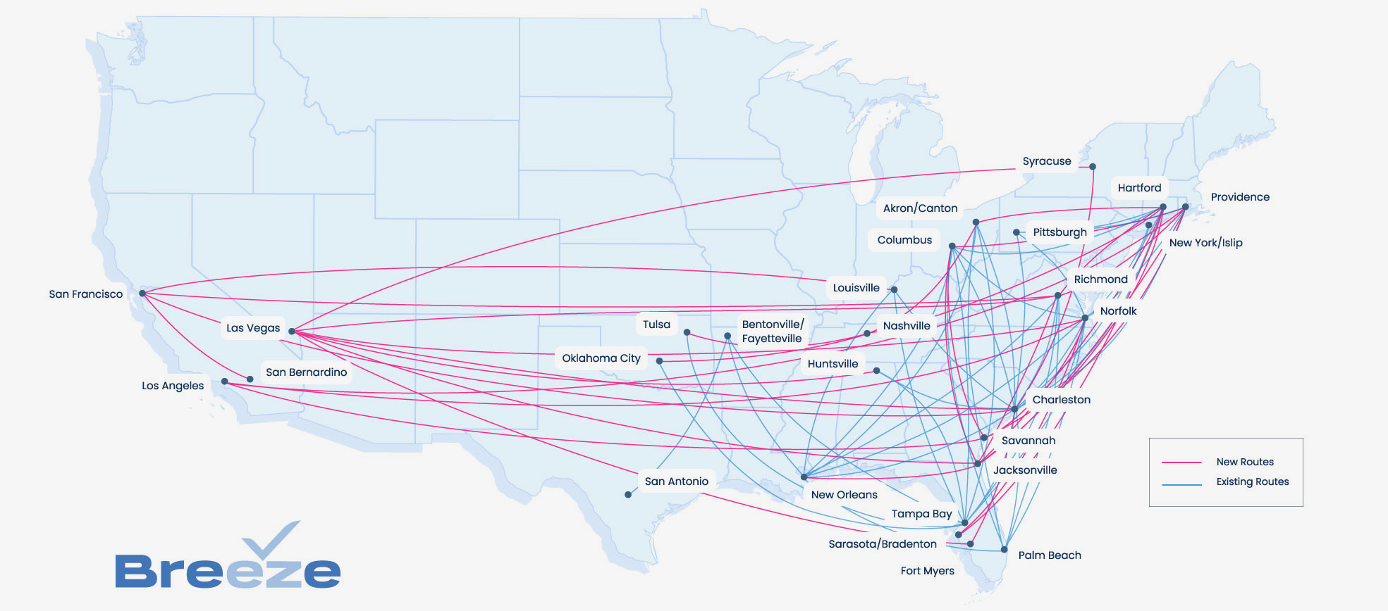 Envoy Airlines Route Map Breeze Airways Vows Superior Connectivity On A220S As It Taps Viasat -  Runway Girlrunway Girl