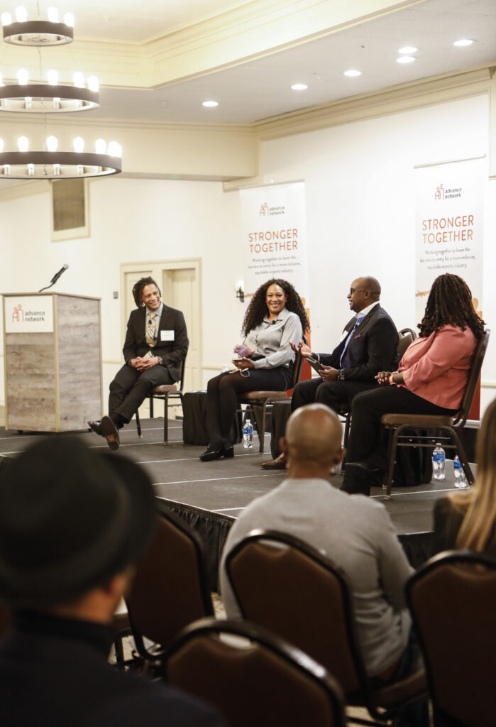 A panel of speakers at the LAX Business Inclusivity Networking Event