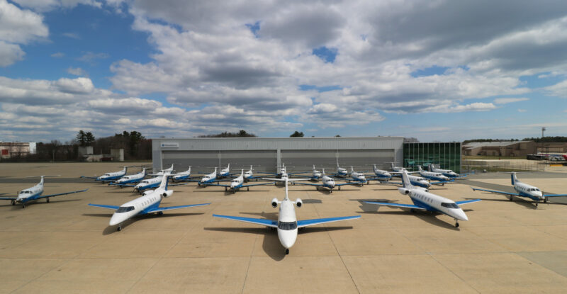 PlaneSense fleet all parked in formation.