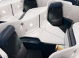 Business Class center pair seats on Air France Boeing 777-300ER. The cabin is a 1-2-1 configuration of blue seats with white thermoplastic shells.