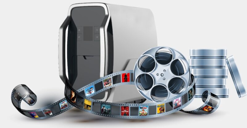 A projector and reels of film are set up for display. Image: Aeroplay