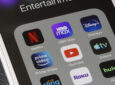 Streaming Mobile Apps on a smartphone, including Amazon Prime, Hulu, YouTube and Netflix