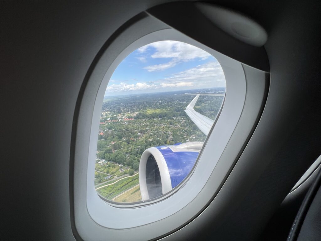 Looking out the window of the BA A320neo