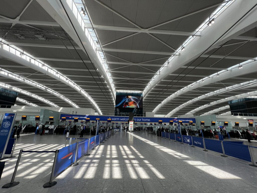 An empty-looking security checkpoint area