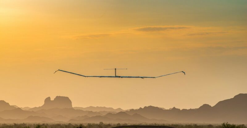 Zephyr is seen in-flight at sunset. Image: Airbus