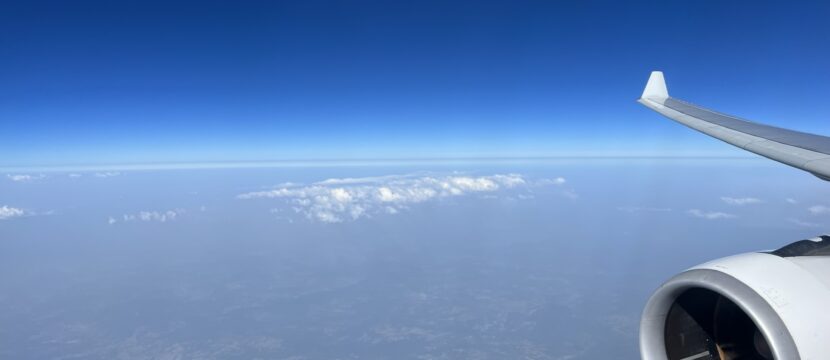 Iberia A330-200 aircraft in flight over the ocean.