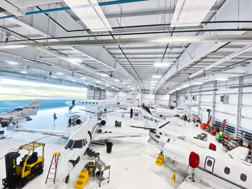 Cessna Citations in an MRO hangar operated by flyExclusive