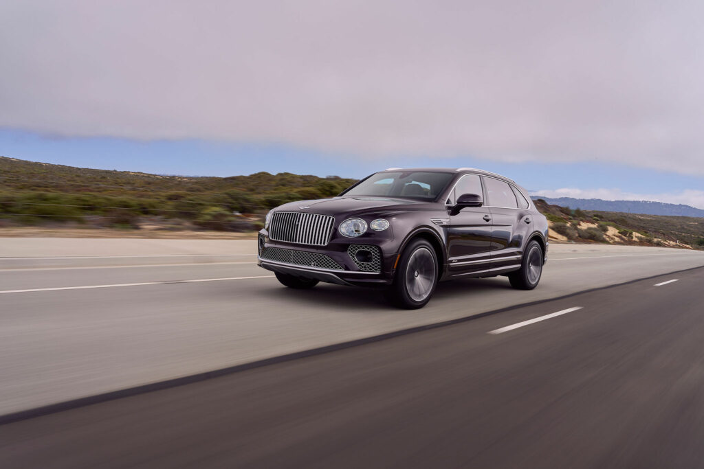 Bentley Beytaga driving on a road. A design inspiration