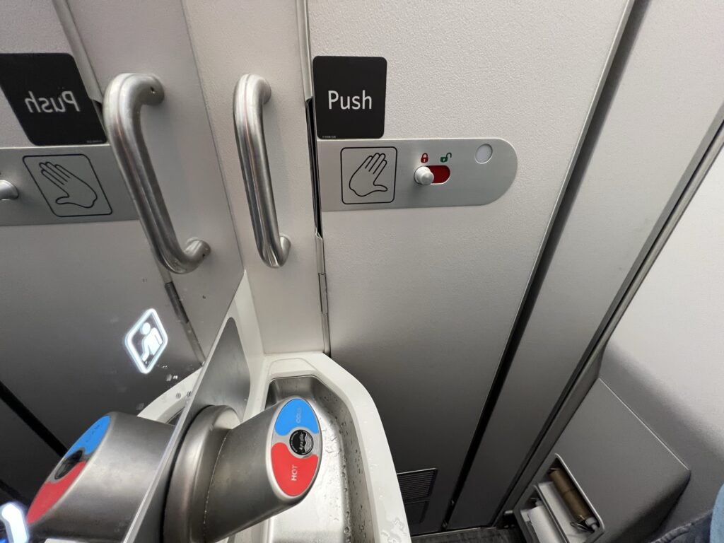 Interior of the Delta A321neo lavatory