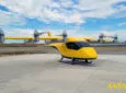 Wisk Aero Generation 6 eVotl aircraft on the landing pad.