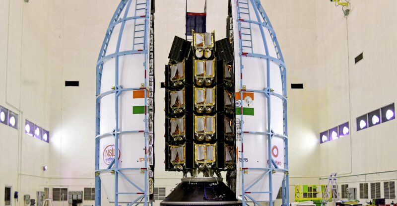 Oneweb satellites being prepared for launch by ISRO-NSIL