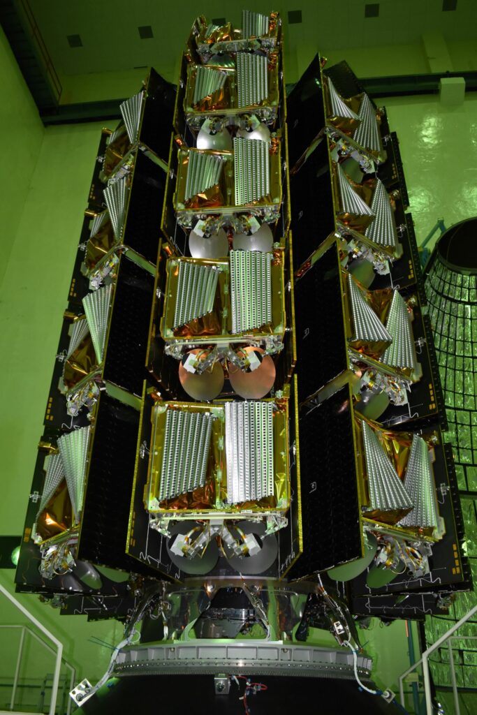 Oneweb satellites being prepared for launch by ISRO-NSIL