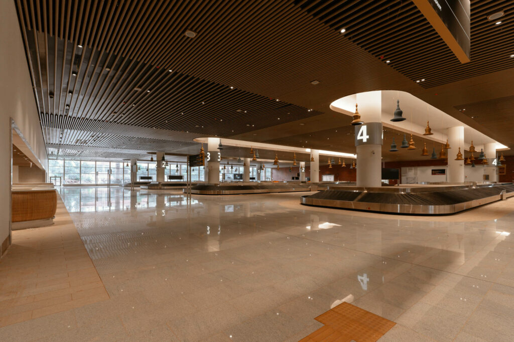 Empty luggage carousel is seen here in the new BLR Terminal 2