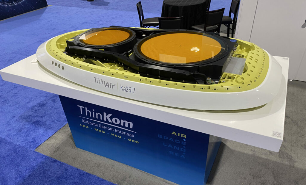 ThinKom antenna ThinAir KA2517 is on display at APEX Expo. A part of HBCplus.