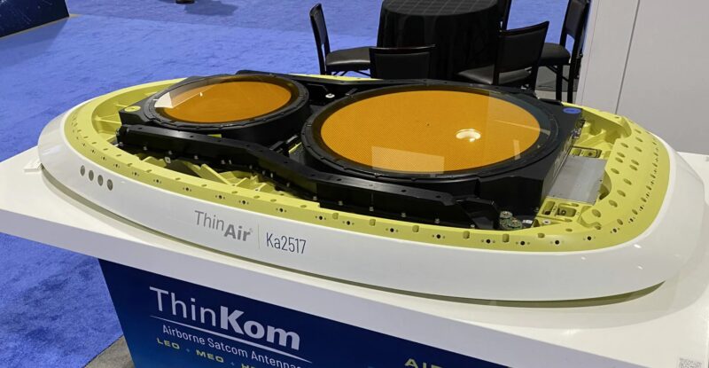 ThinKom antenna ThinAir KA2517 is on display at APEX Expo. A part of HBCplus.