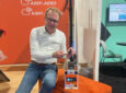 AirFi CEO showcases the AirFi LEO connected box and tiny antenna at the APEX/IFSA EXPO