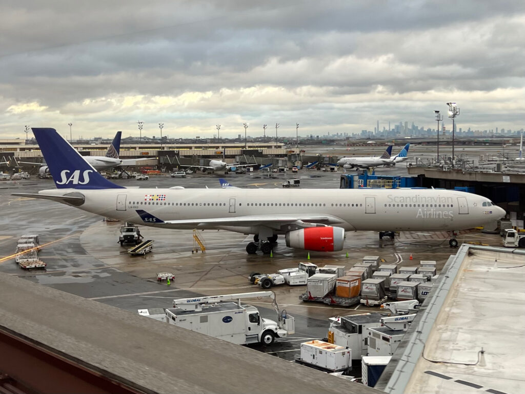 SAS A330 parked at the gate