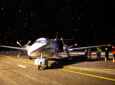 Transaviabaltika Jetstream 31 aircraft with a beautiful starry sky in the background.