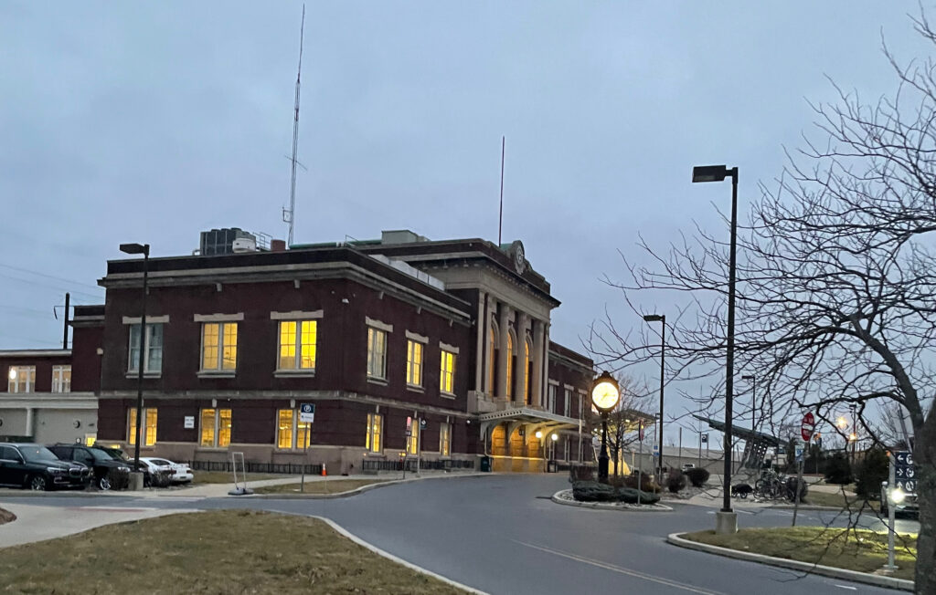 Lancaster, Pennsylvania Amtrak train station in the early morning. 