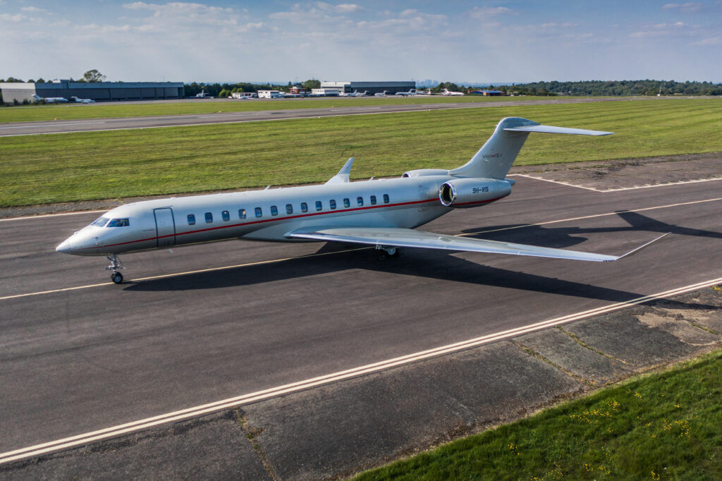 VistaJet Global 7500 on the runway.