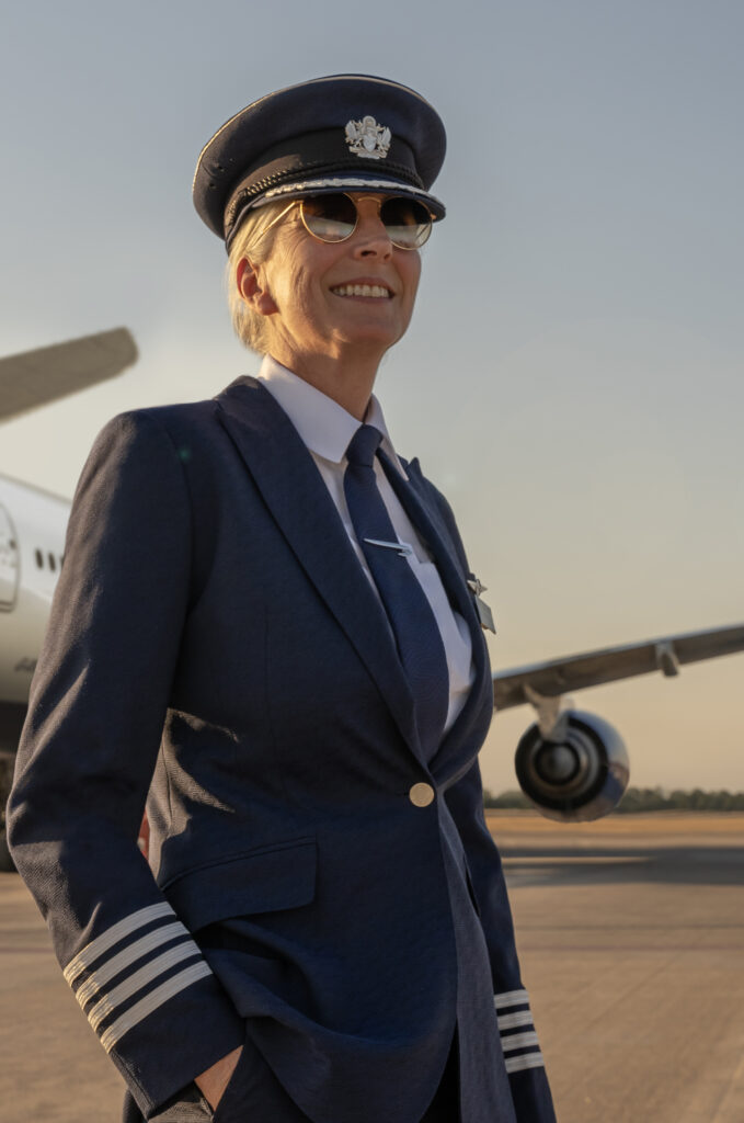 British Airways pilot in the new uniform