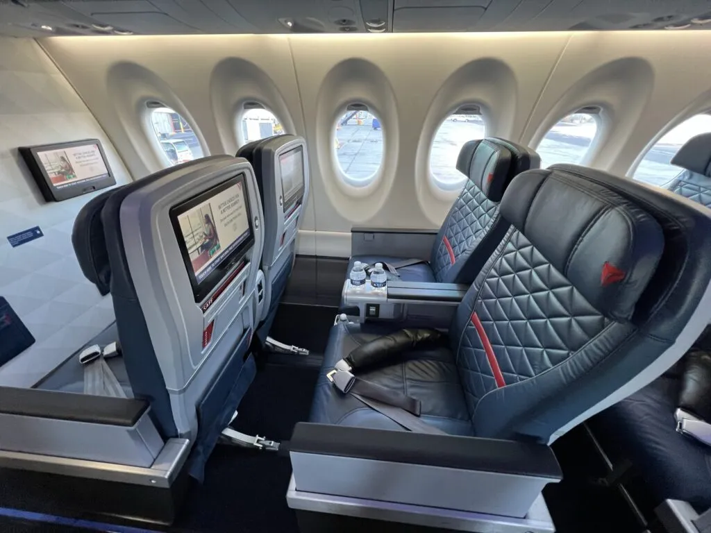 Delta Air Lines' A220-100 first class seats.