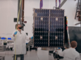 Astranis microgeo satellite being built in the facility.