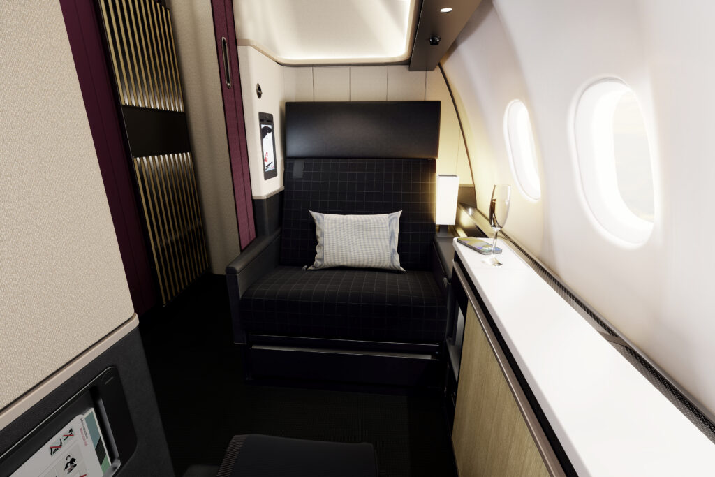 Swiss Senses First Class suite on the A330.