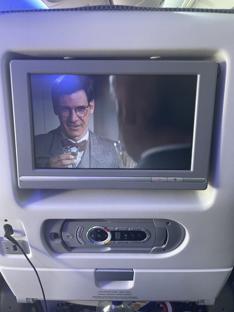 Indiana Jones is playing on the in-seat IFE on the British Airways 777 flight.