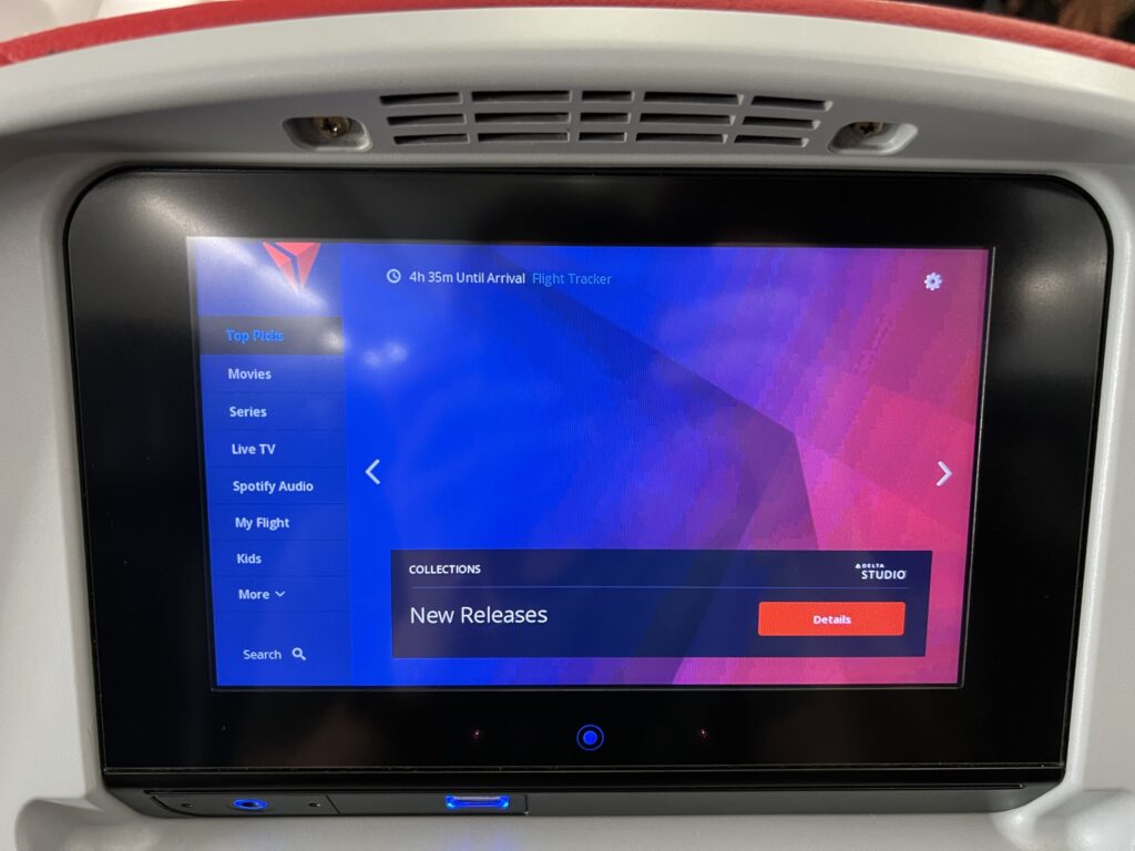 Delta Airlines' Boeing 737-900ER embedded IFE screen by Panasonic