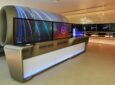 A large engine, representing future propulsion, is on display by Emirates