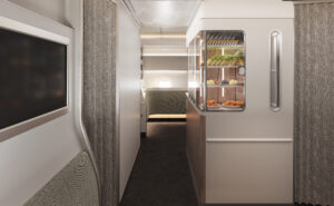 A open wellness space is located on the Qantas Project Sunrise Airbus A350