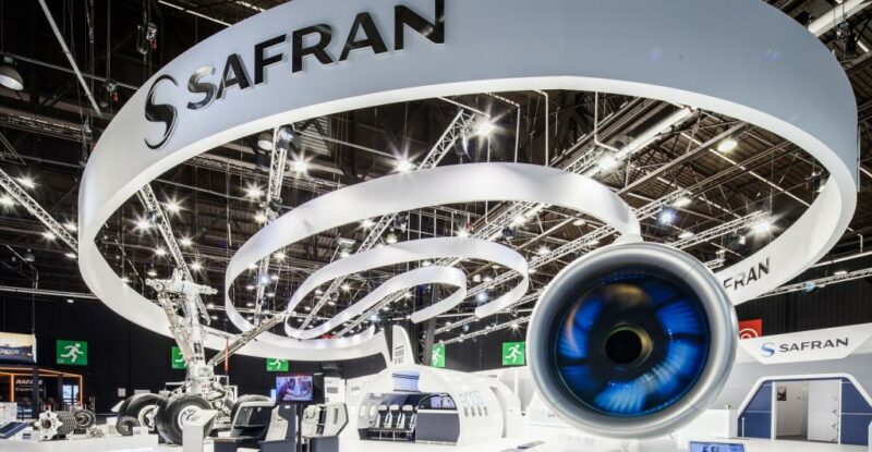 Safran sign at an exhibition