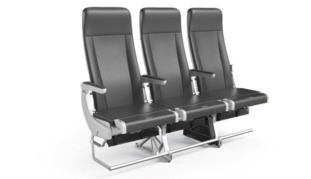 Recaro SL3710 X-Tend economy class seat for Airbus in all black.