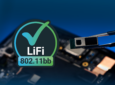 LiFi 802.11bb logo is placed above an open box showing various technical parts.