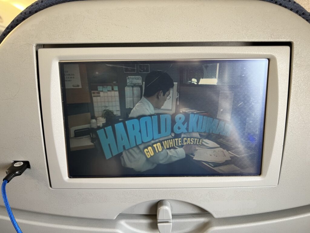 Harold & Kumar movie is playing on Air Canada's IFE. 