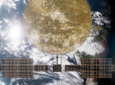 Rendering of ViaSat-3 geostationary satellite in orbit.