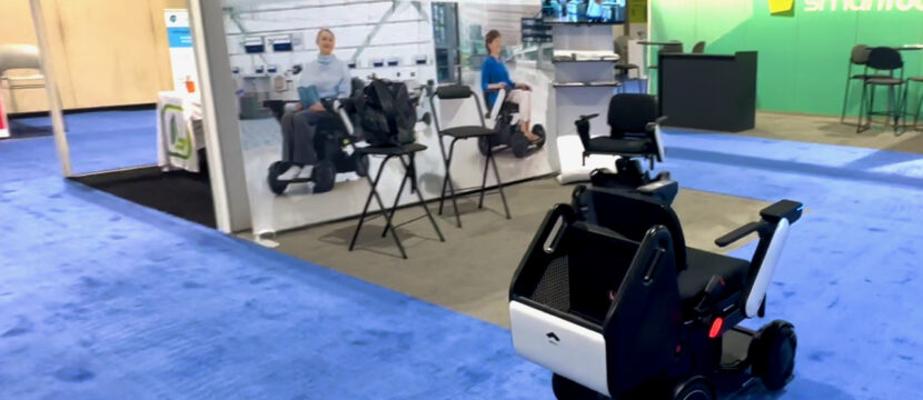 WHILL autonomous wheelchair being demoed at the Future Travel Experience Expo in Long Beach