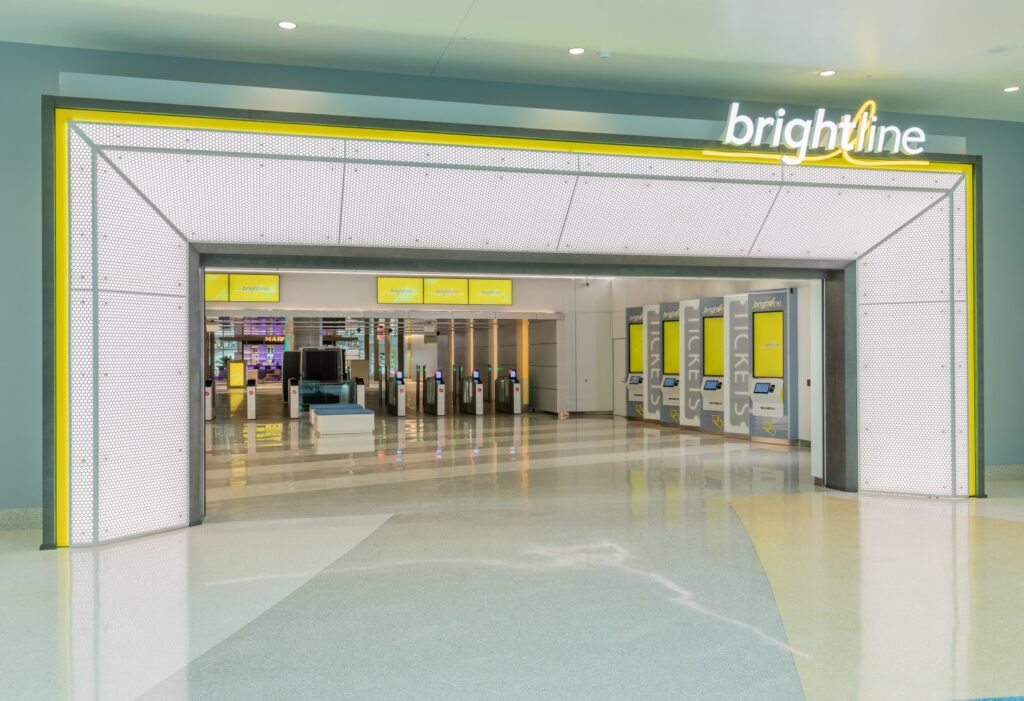 Entryway to Brightline Orlando Station