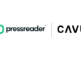 CAVU and PressReader logos on a white background.