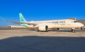 Cyprus Airways A220 on the runway.