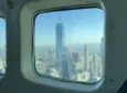 Looking out the aircraft onto the New York skyline.